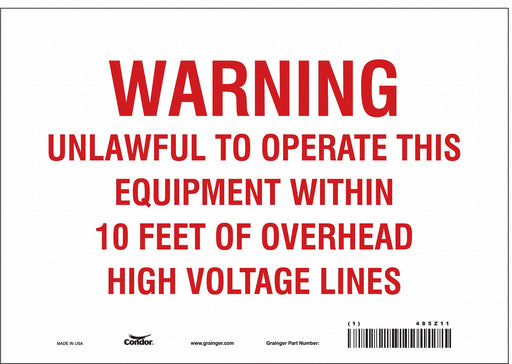 Safety Sign 7 inx10 in Vinyl