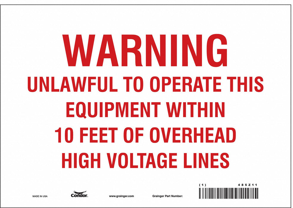 Safety Sign 7 inx10 in Vinyl