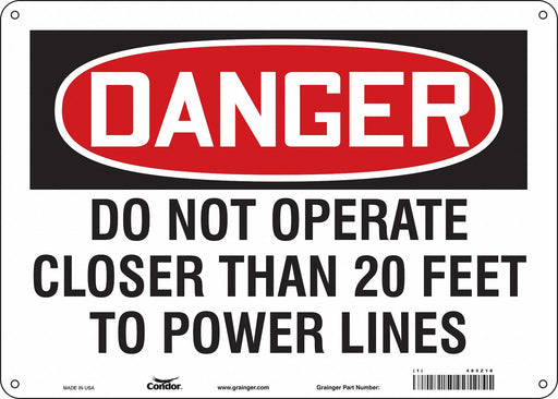 Safety Sign 10 in x 14 in Polyethylene