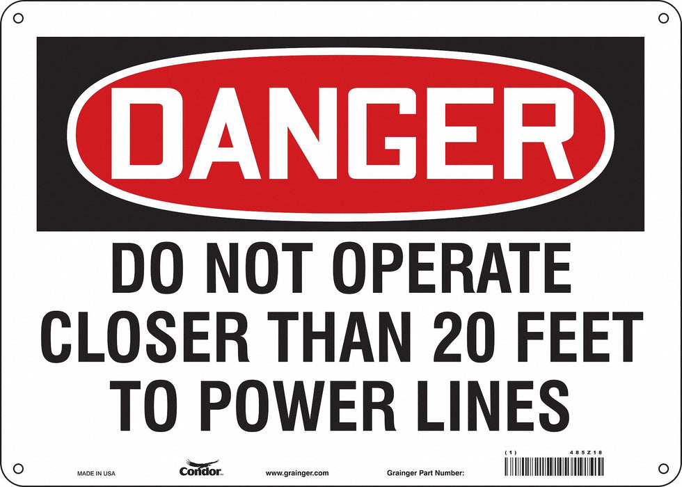 Safety Sign 10 in x 14 in Polyethylene