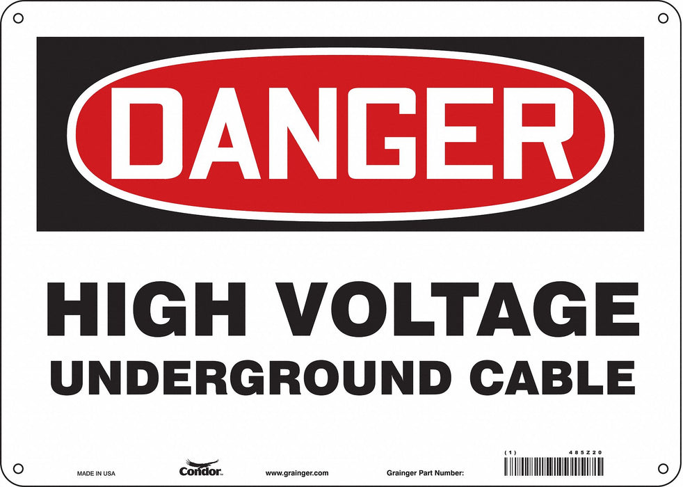 Safety Sign 10 in x 14 in Polyethylene