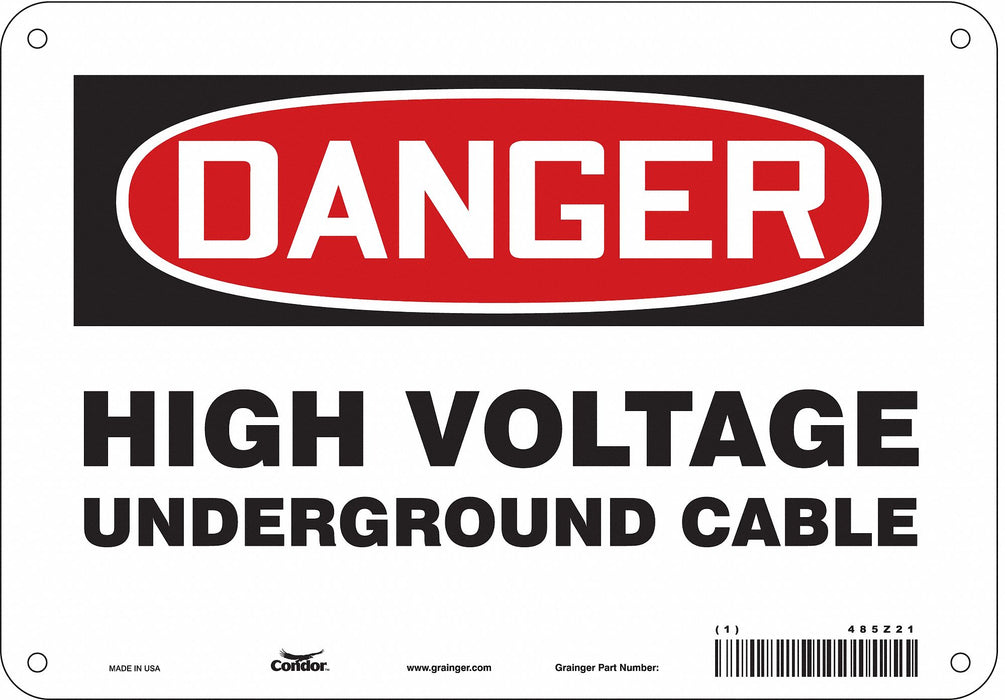 Safety Sign 7 inx10 in Polyethylene