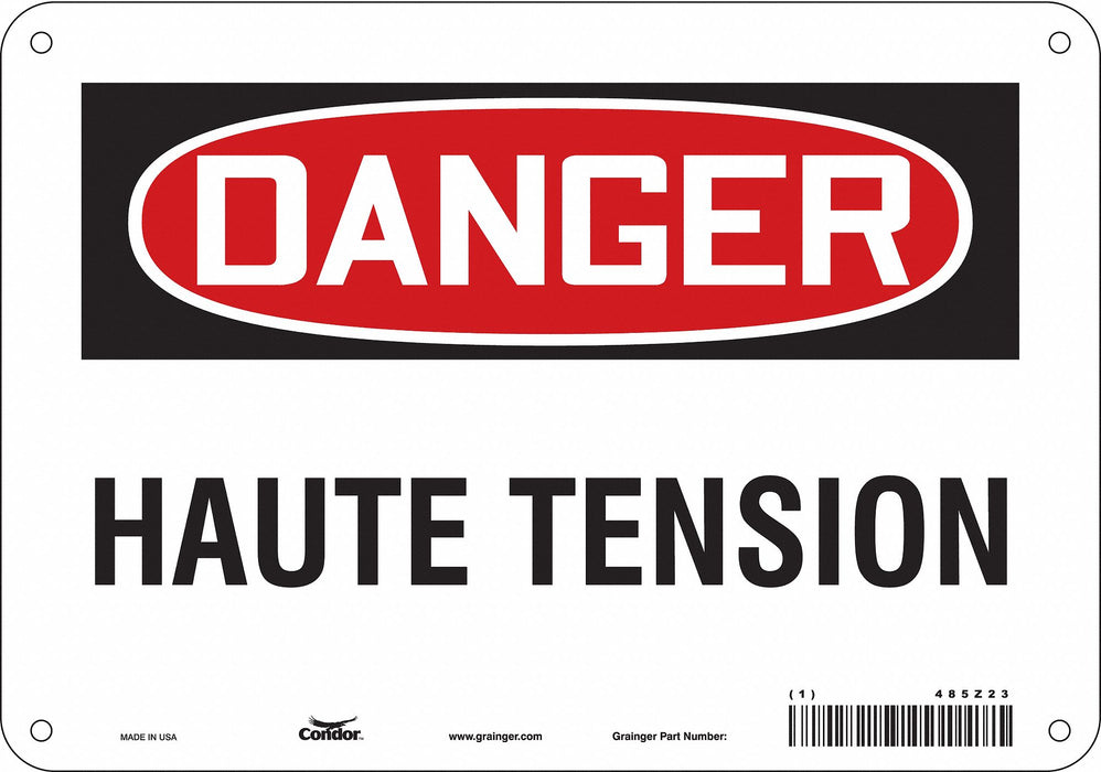 Safety Sign 7 in x 10 in Polyethylene