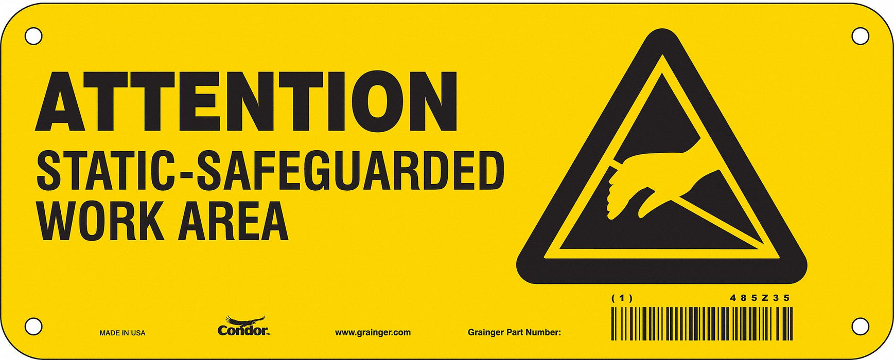 Safety Sign 4 in x 10 in Polyethylene