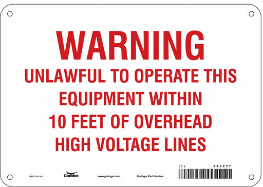 Safety Sign 7 in x 10 in Polyethylene