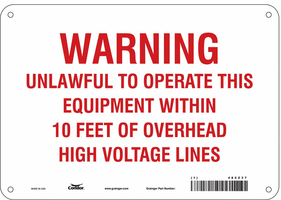 Safety Sign 7 in x 10 in Polyethylene