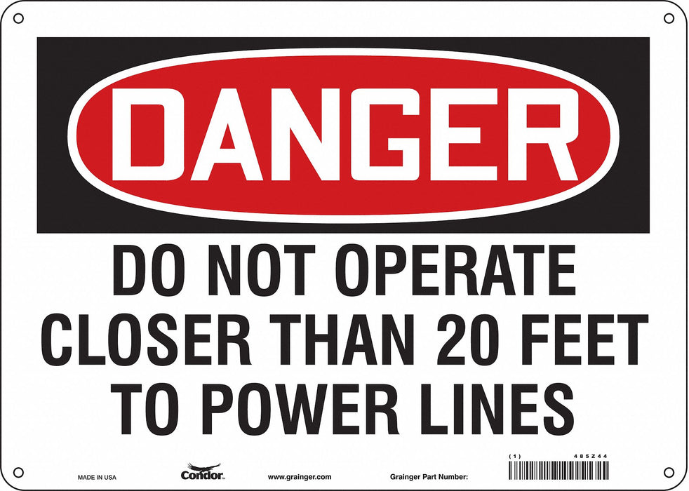 Safety Sign 10 in x 14 in Aluminum