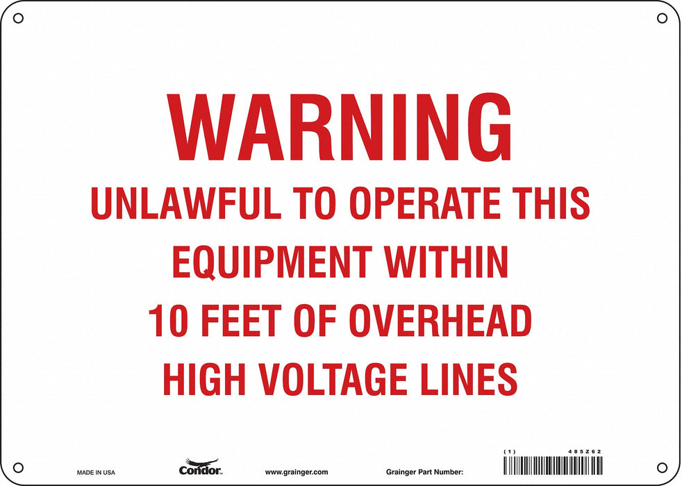 Safety Sign 10 in x 14 in Aluminum