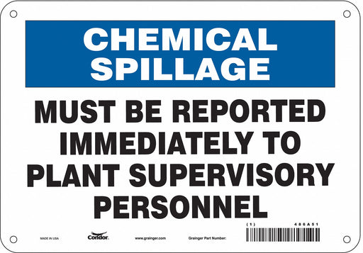 Chemical Sign 7 in x 10 in Aluminum