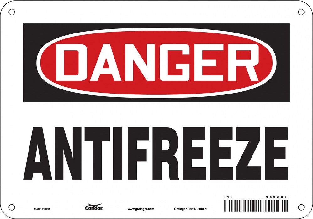 Chemical Sign 7 in x 10 in Aluminum
