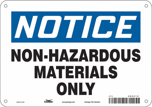 Chemical Sign 7 in x 10 in Aluminum