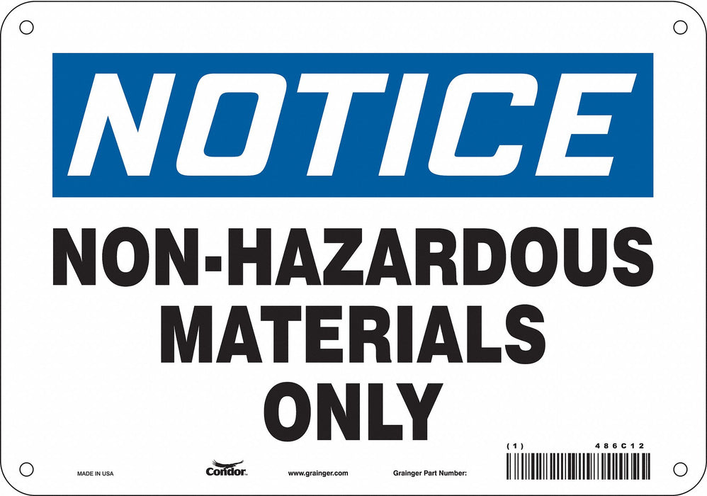 Chemical Sign 7 in x 10 in Aluminum