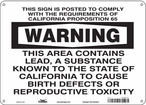 J8488 Safety Sign 10 inx14 in Polyethylene
