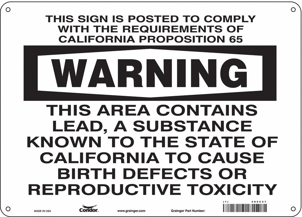 J8488 Safety Sign 10 inx14 in Polyethylene