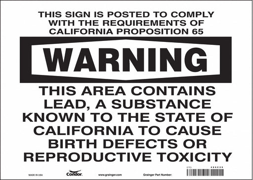 J8488 Safety Sign 10 inx14 in Vinyl