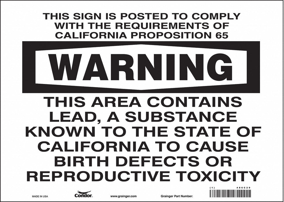 J8488 Safety Sign 10 inx14 in Vinyl