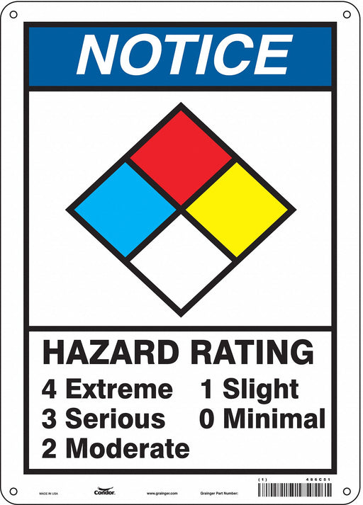 Chemical Sign 10 W 14 H 0.055 Thickness