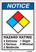 Chemical Sign 14 W 20 H 0.004 Thickness