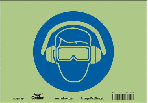 Safety Sign 14 inx10 in Glow Vinyl