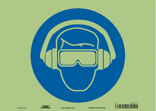 Safety Sign 10 inx14 in Glow Vinyl
