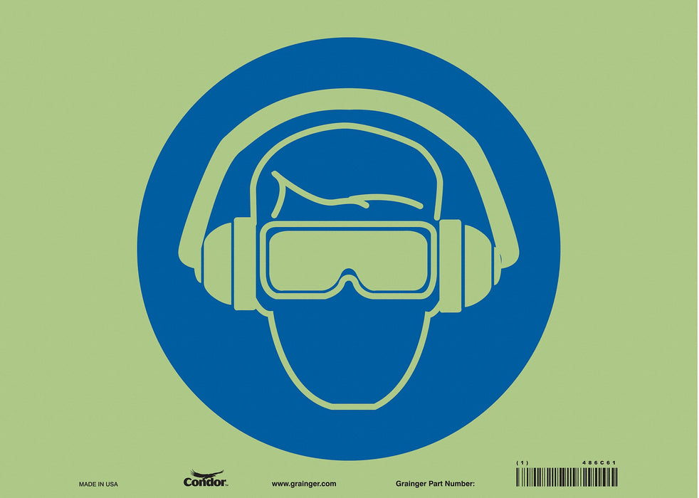Safety Sign 10 inx14 in Glow Vinyl