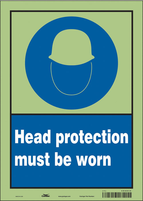 Safety Sign 14 inx10 in Glow Vinyl