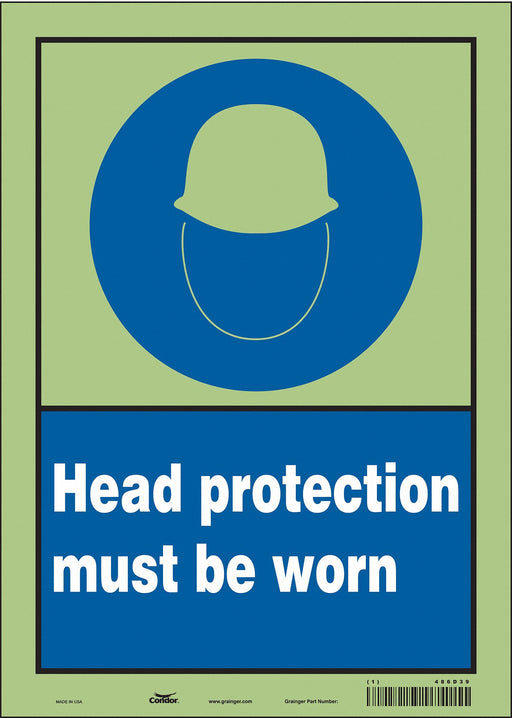 Safety Sign 14 inx10 in Glow Vinyl