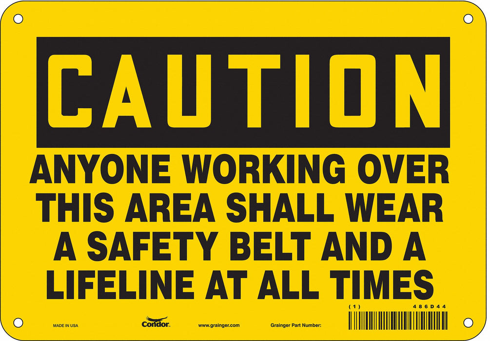 Safety Sign 7 in x 10 in Polyethylene