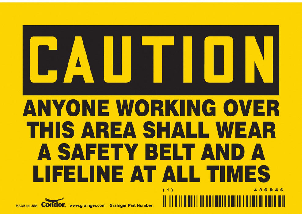 Safety Sign 3.5in x 5in Vinyl