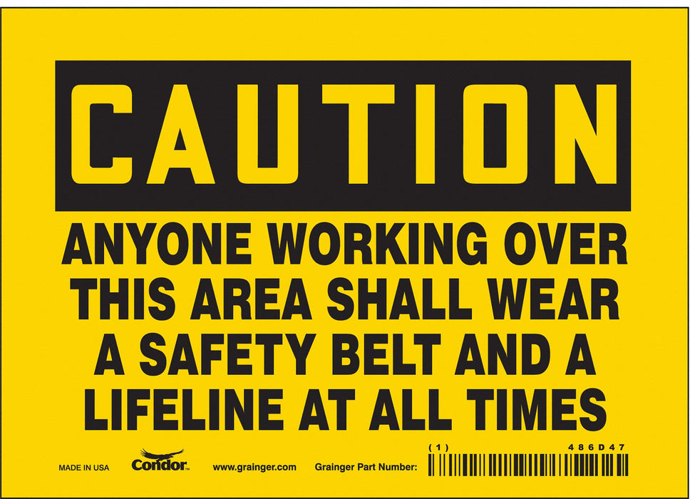 Safety Sign 5 in x 7 in Vinyl