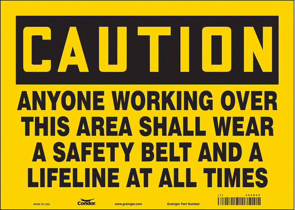 Safety Sign 10 in x 14 in Vinyl
