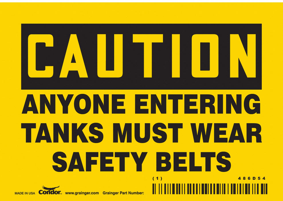Safety Sign 3.5in x 5in Vinyl