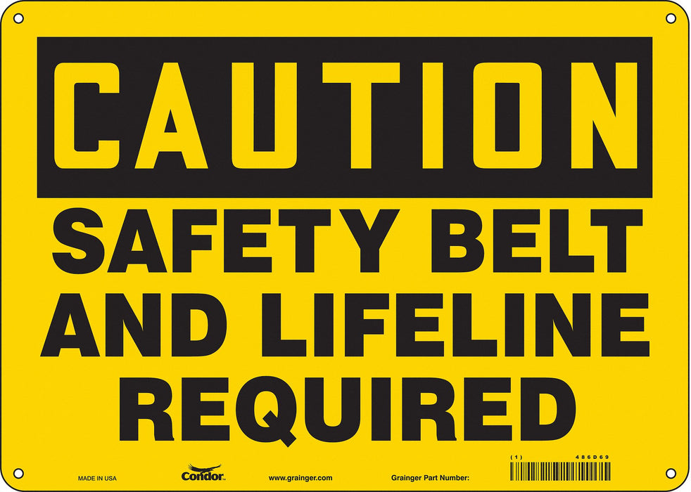 Safety Sign 10 in x 14 in Polyethylene
