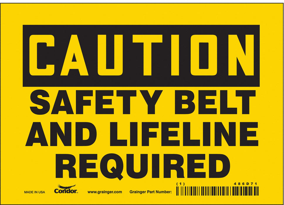 Safety Sign 5 in x 7 in Vinyl