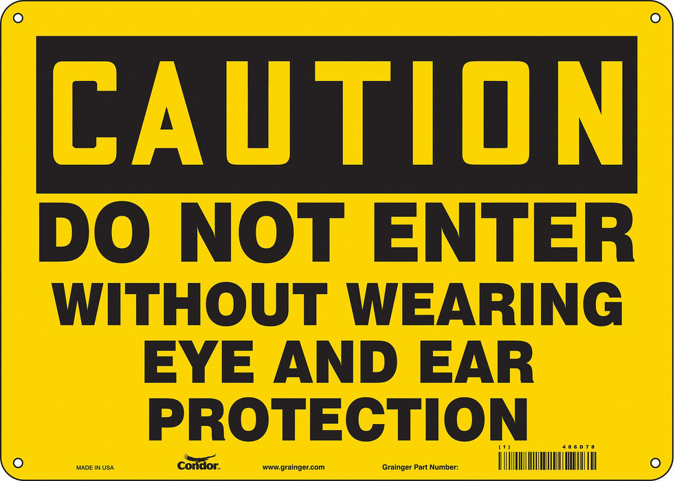 Safety Sign 10 in x 14 in Polyethylene