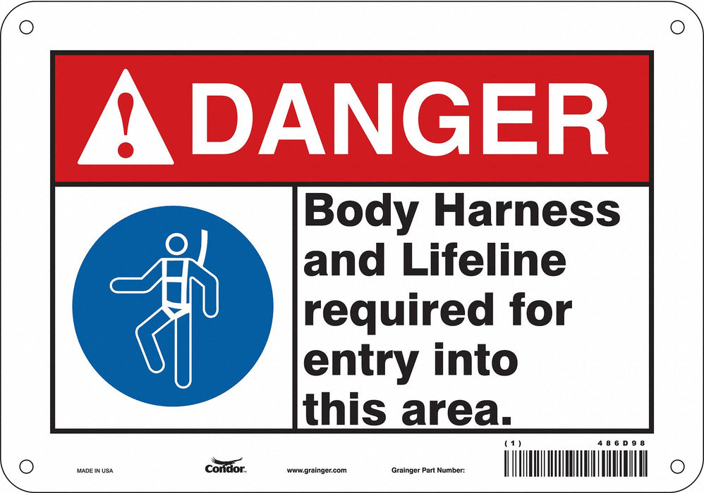 Safety Sign 7 in x 10 in Aluminum
