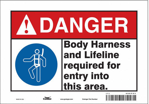 Safety Sign 7 in x 10 in Vinyl