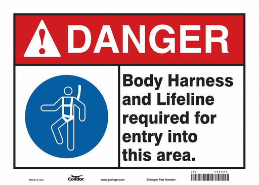 Safety Sign 10 in x 14 in Vinyl