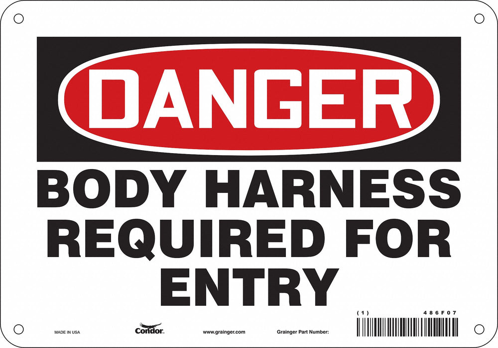 Safety Sign 7 in x 10 in Polyethylene