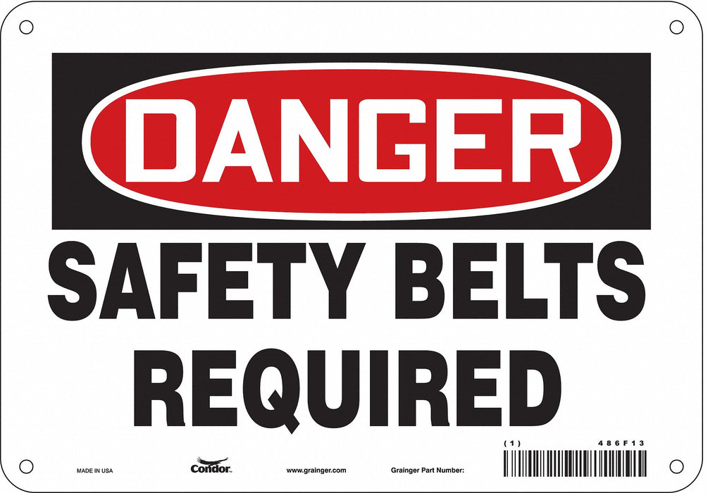 Safety Sign 7 in x 10 in Polyethylene
