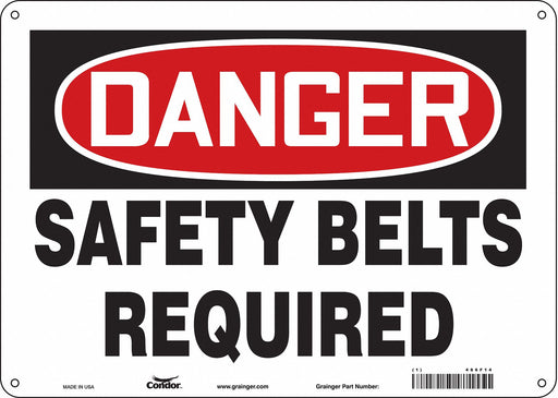 Safety Sign 10 in x 14 in Polyethylene