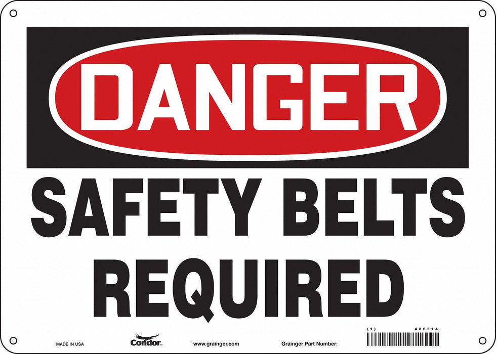 Safety Sign 10 in x 14 in Polyethylene
