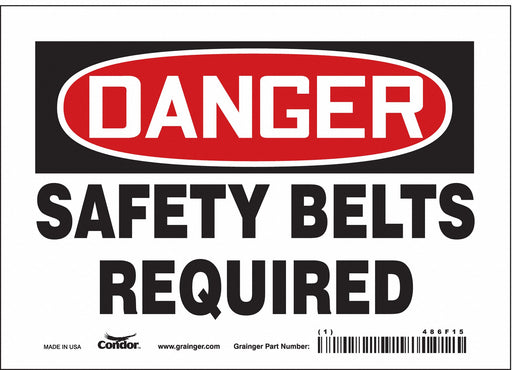 Safety Sign 5 in x 7 in Vinyl