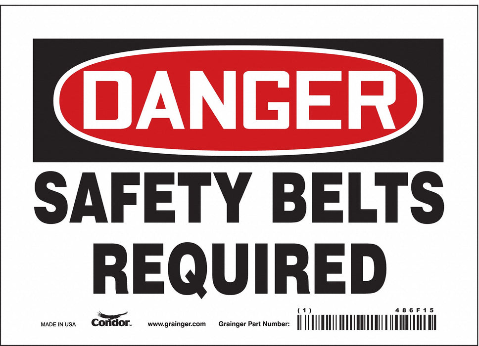 Safety Sign 5 in x 7 in Vinyl
