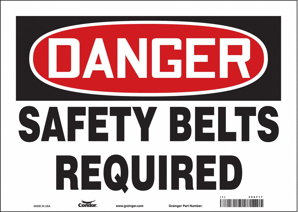 Safety Sign 10 in x 14 in Vinyl