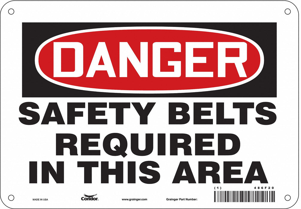 Safety Sign 7 in x 10 in Polyethylene