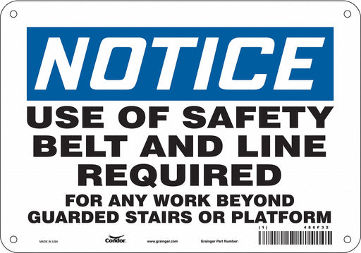 Safety Sign 7 in x 10 in Aluminum