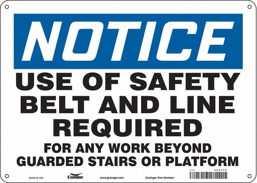 Safety Sign 10 in x 14 in Polyethylene