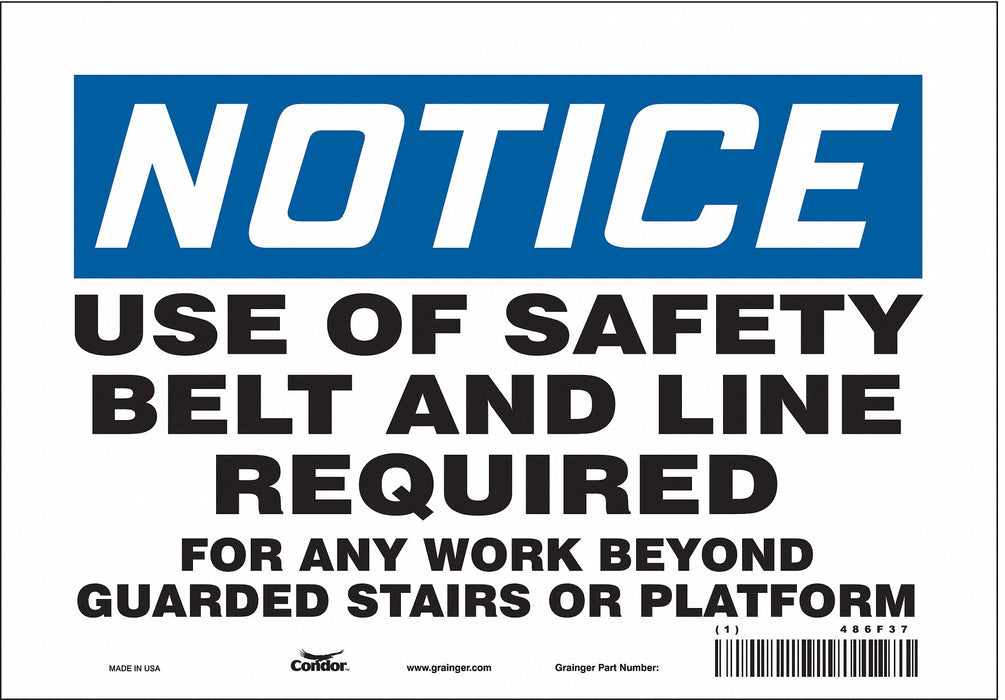 Safety Sign 7 in x 10 in Vinyl