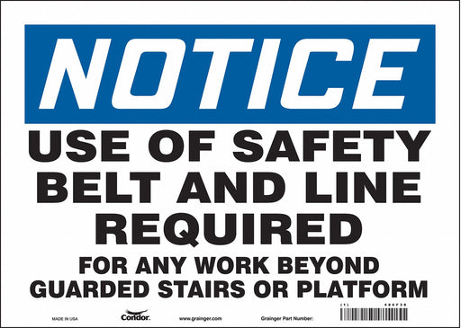 Safety Sign 10 in x 14 in Vinyl